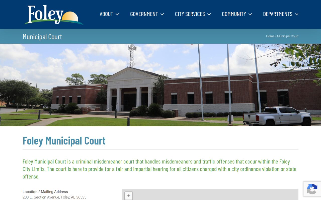 Foley Municipal Court warrant surrender and case information