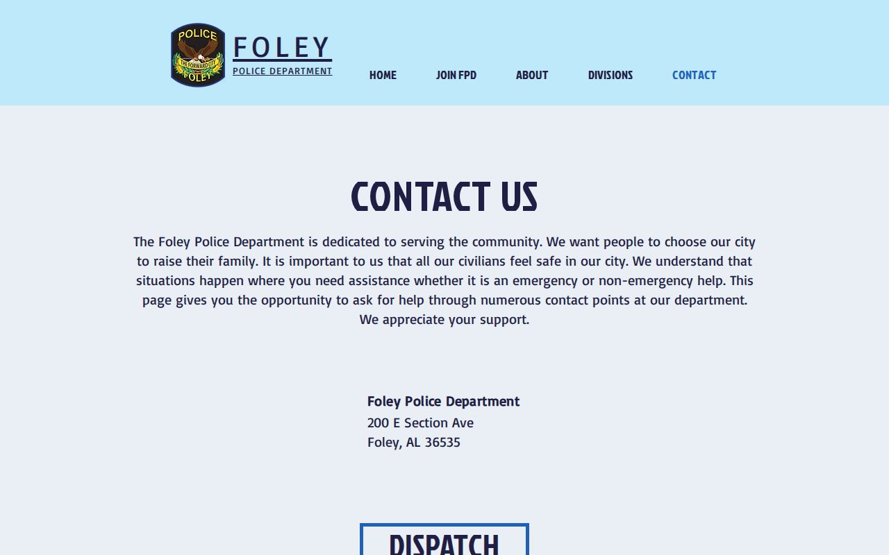 Foley Police contact for court-directed warrant surrender