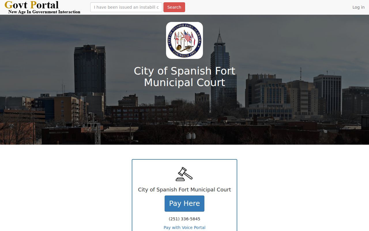 Spanish Fort warrant search payment portal limits